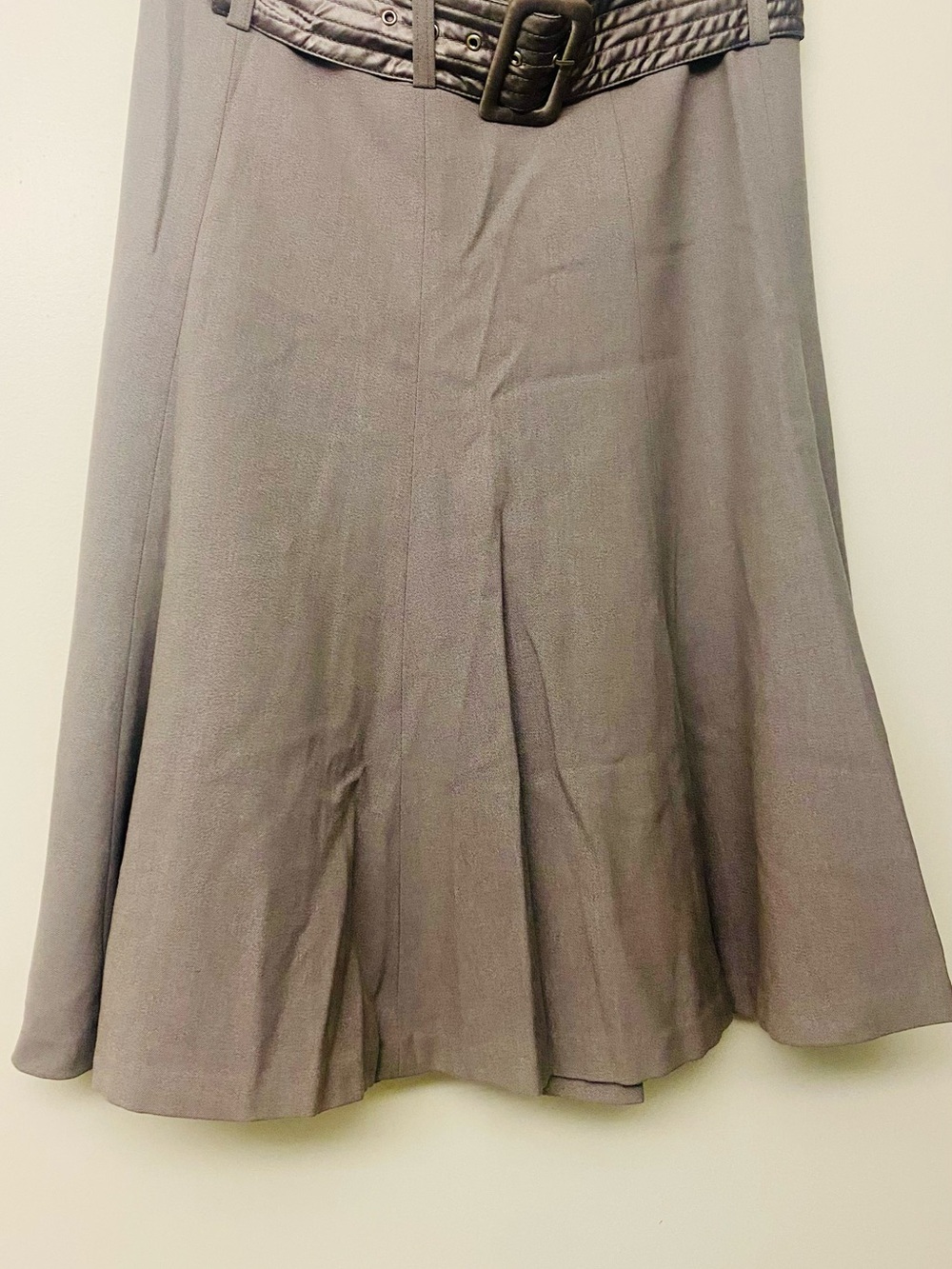 Grace Elements Gray A-Line Skirt with Belted Waist